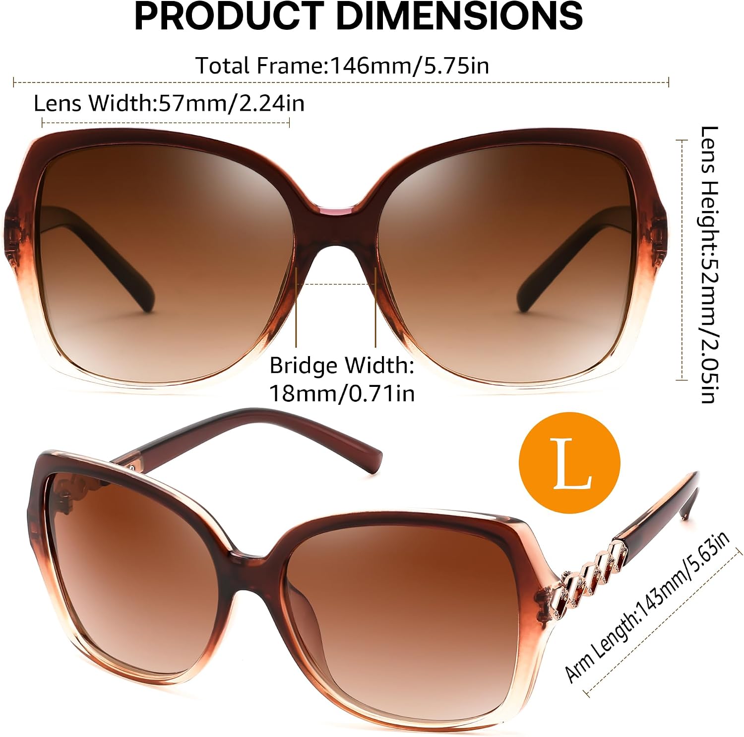 商品图片 12 | B0H8N95LQC | FEISEDY Retro Polarized Sunglasses for Women Chunky Square Frame B0464