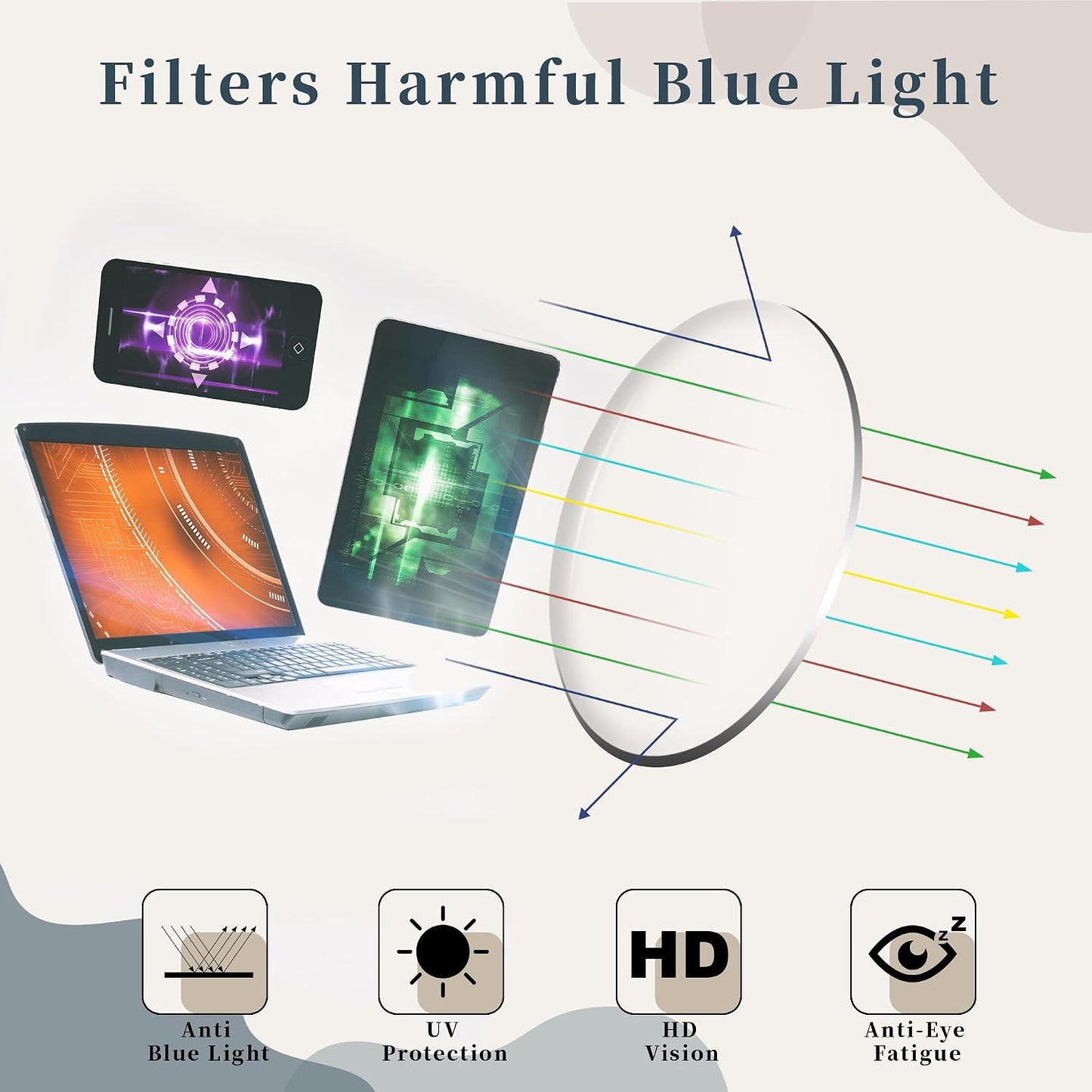 商品图片 3 | B0DKNKBFBX | FEISEDY Y2K Retro Oval Nerd Blue Light Glasses for Women B0258
