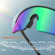 ÉÌƷͼƬ 4 | B0DGTRTMPX | FEISEDY Sports Sunglasses for Men and Women, Large Rectangular Lens, Baseball Cycling Running Sunglasses B0243