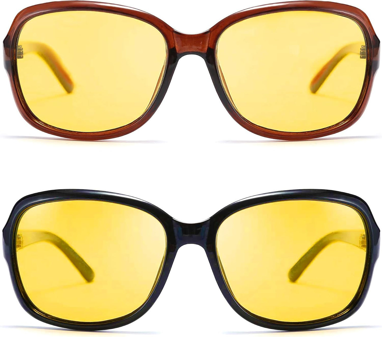 商品图片 13 | B081YY5RM3 | FEISEDY Classic Womens Night Glasses Driving Anti Glare Wrap Around Yellow Sunglasses B2548