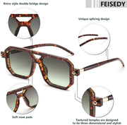 ÉÌƷͼƬ 136 | B09YTJ4FQZ | FEISEDY Vintage Square 70s Flat Aviator Sunglasses Women Men Classic Retro Stylish Frame UV400 Sunglasses B2622