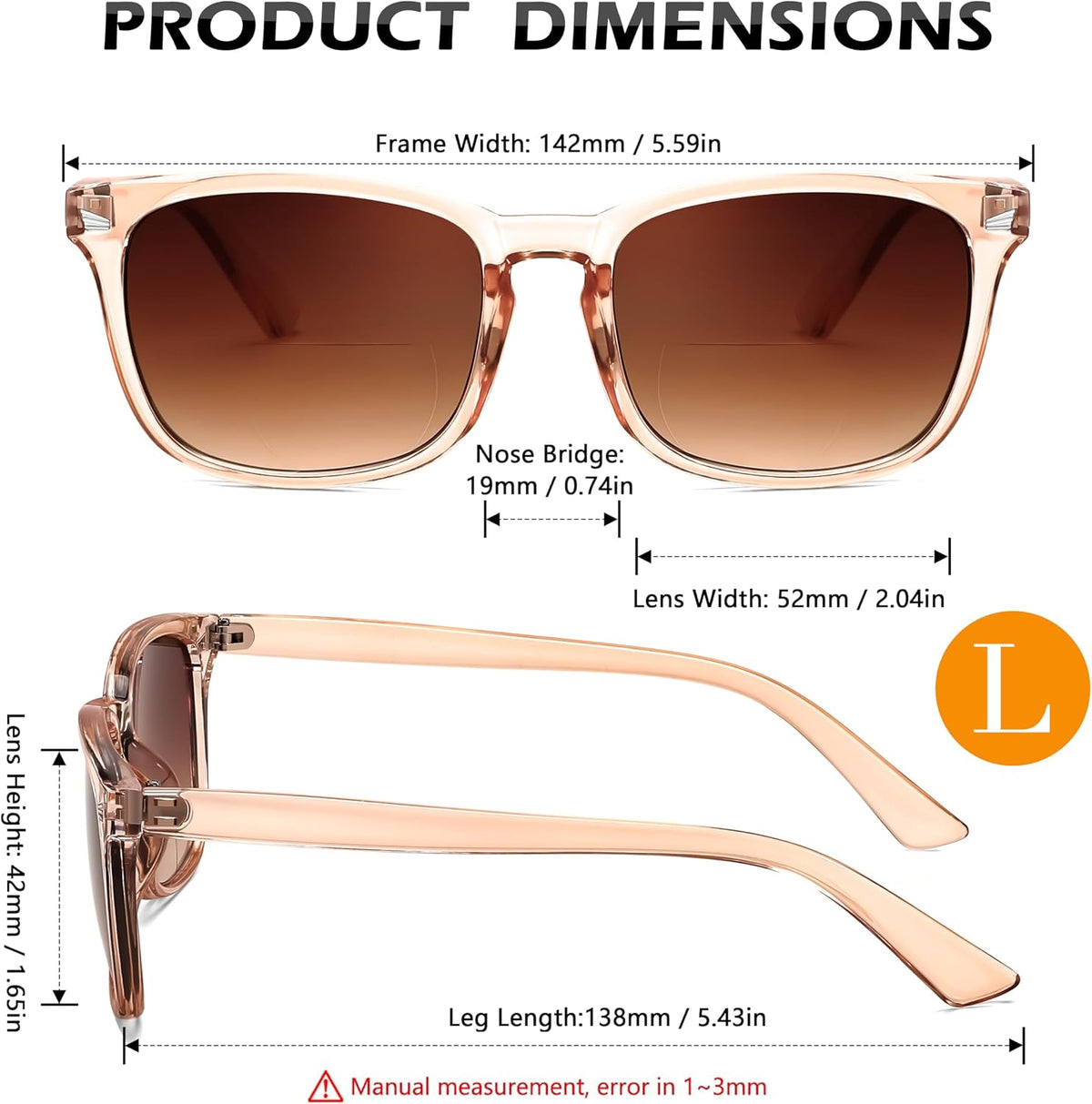 ÉÌƷͼƬ 25 | B0DFPVZVTV | FEISEDY Classic Bifocal Reader Sunglasses for Women Men Square Blue Light Reading Glasses B0231