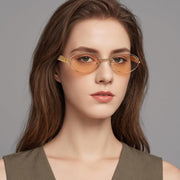 ÉÌƷͼƬ 52 | B0FH4FH8VH | FEISEDY Retro Oval Sunglasses Women Men - Gold Metal Chunky Frame, UV400 for Driving & Daily Wear B0312