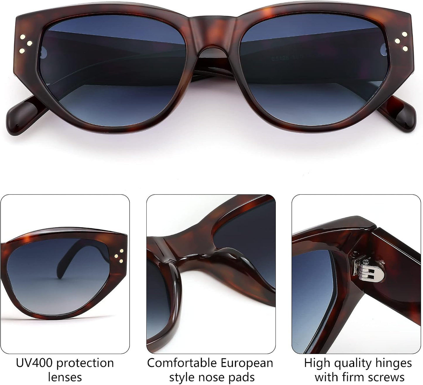商品图片 11 | B0BZ8DL6L8 | FEISEDY Sunglasses Womens, Retro Cat Eye Sunglasses, Fashion Vintage Cute Stylish UV400 Sunnies B2365