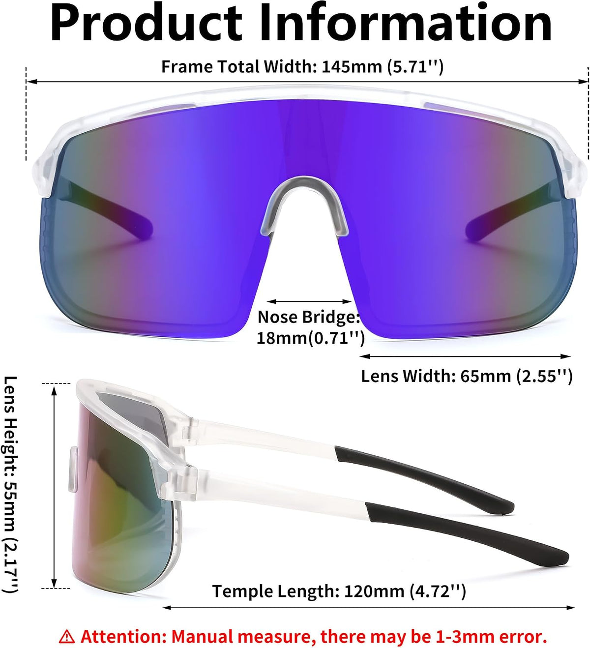 ÉÌƷͼƬ 21 | B0DGTRTMPX | FEISEDY Sports Sunglasses for Men and Women, Large Rectangular Lens, Baseball Cycling Running Sunglasses B0243