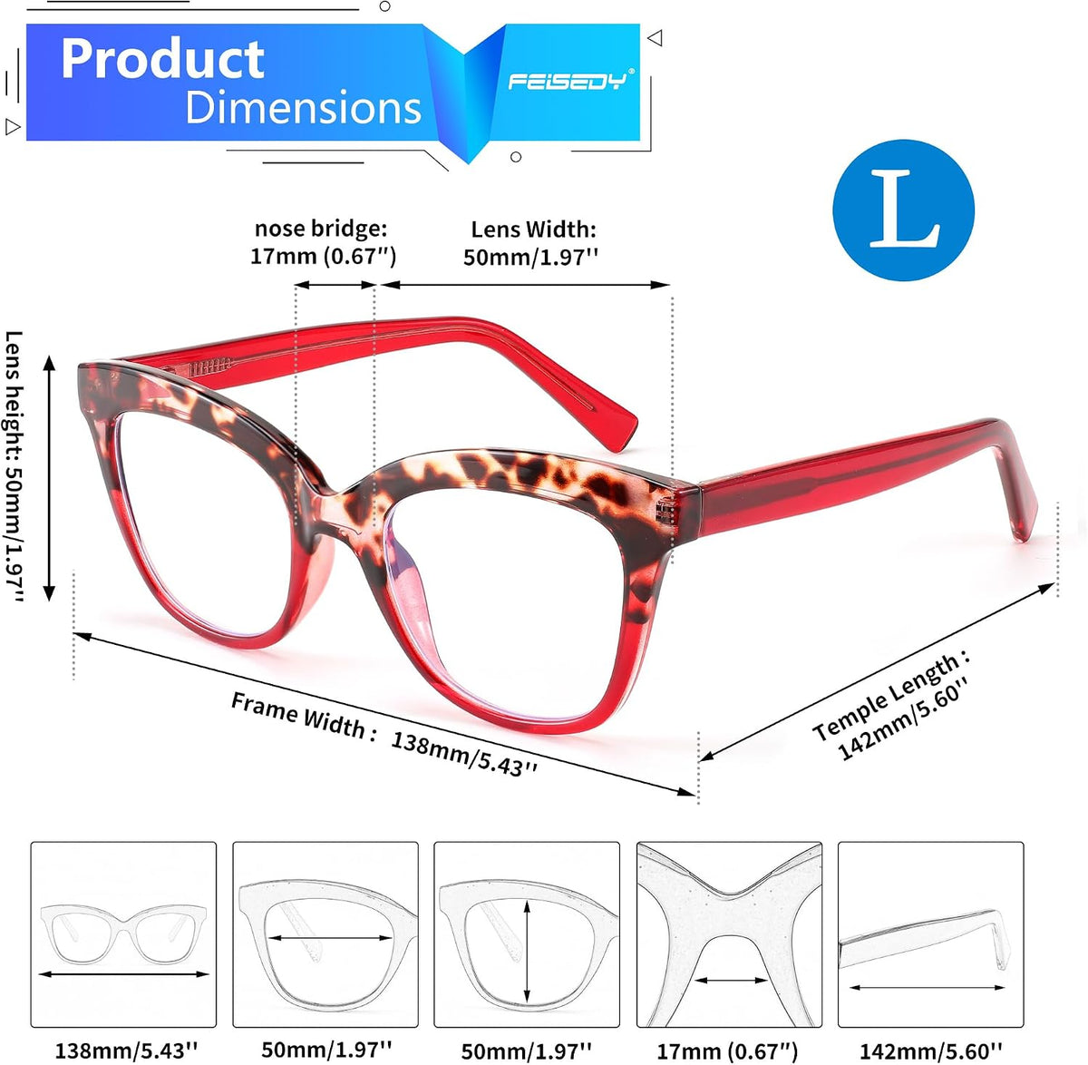 ÉÌƷͼƬ 25 | B0CNGMZZZX | FEISEDY Retro Square Reading Glasses Anti Glare Digital Blue Light Blocking Eyestrain for Women Reader B0058