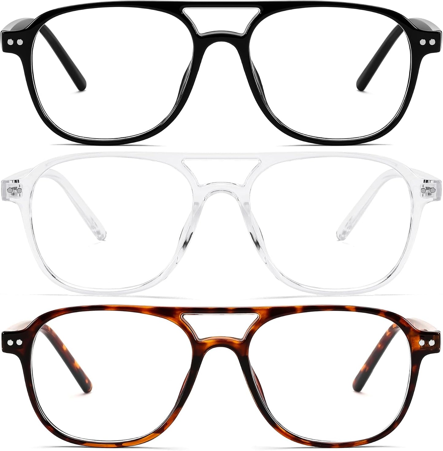 商品图片 15 | B0CY2LFJP7 | FEISEDY Blue Light Blocking Glasses Women Men Square Computer Lightweight Pilot Glasses Anti Eyestrain & UV Glare B0141