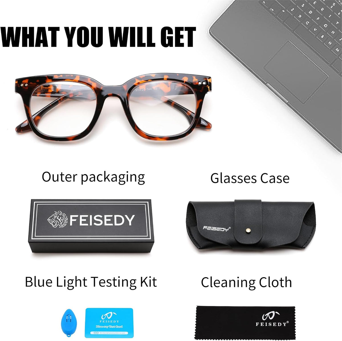 商品图片 13 | B0HCTFJTY2 | FEISEDY Blue Light Blocking Reading Glasses for Women Men B0401