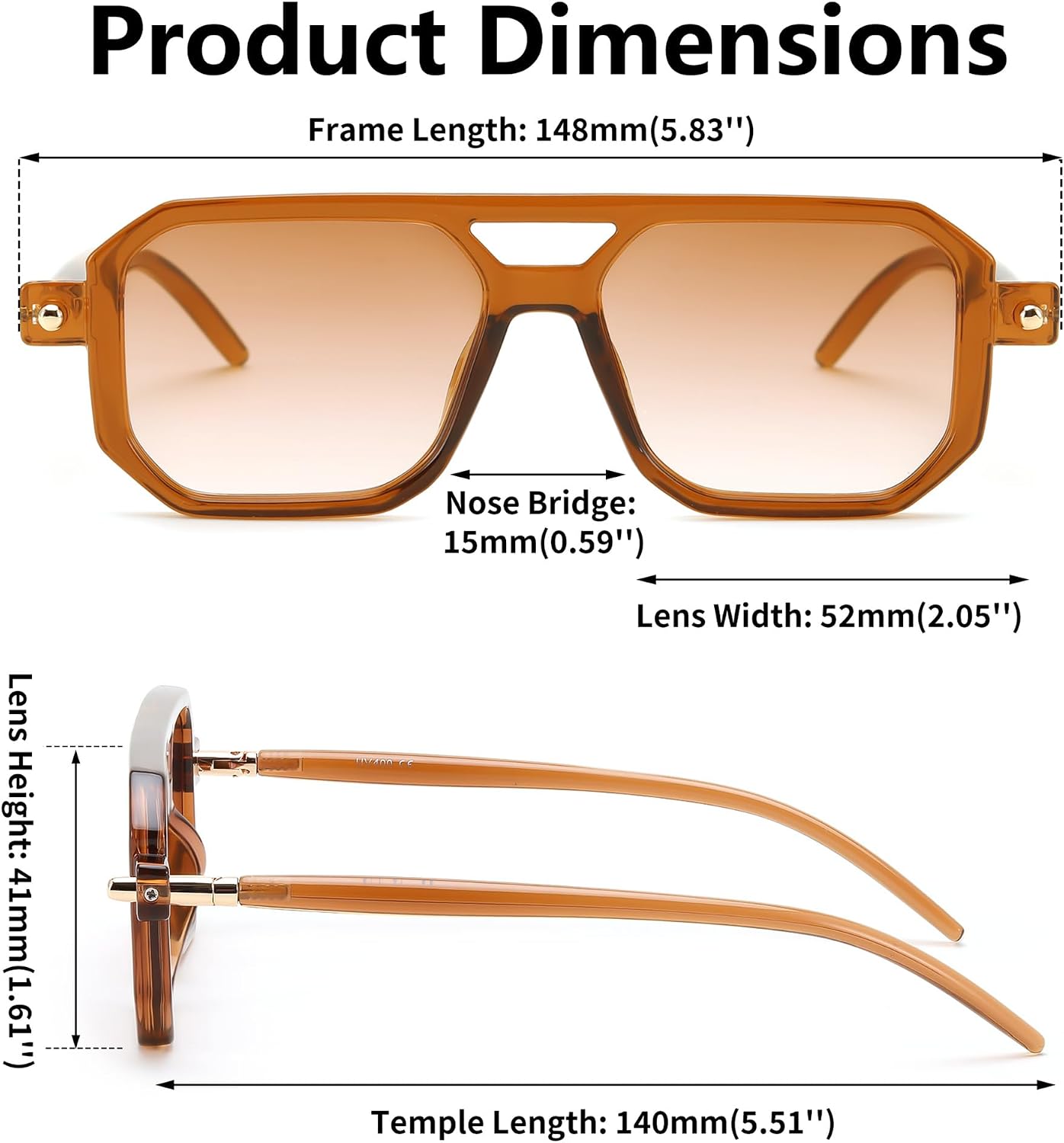 商品图片 96 | B09YTJ4FQZ | FEISEDY Vintage Square 70s Flat Aviator Sunglasses Women Men Classic Retro Stylish Frame UV400 Sunglasses B2622
