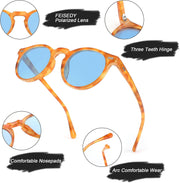 ÉÌƷͼƬ 3 | B0BGH5RTYY | FEISEDY Vintage Round Polarized Sunglasses for Women Men Small Face Stylish Sun Glasses UV400 Protection B2355