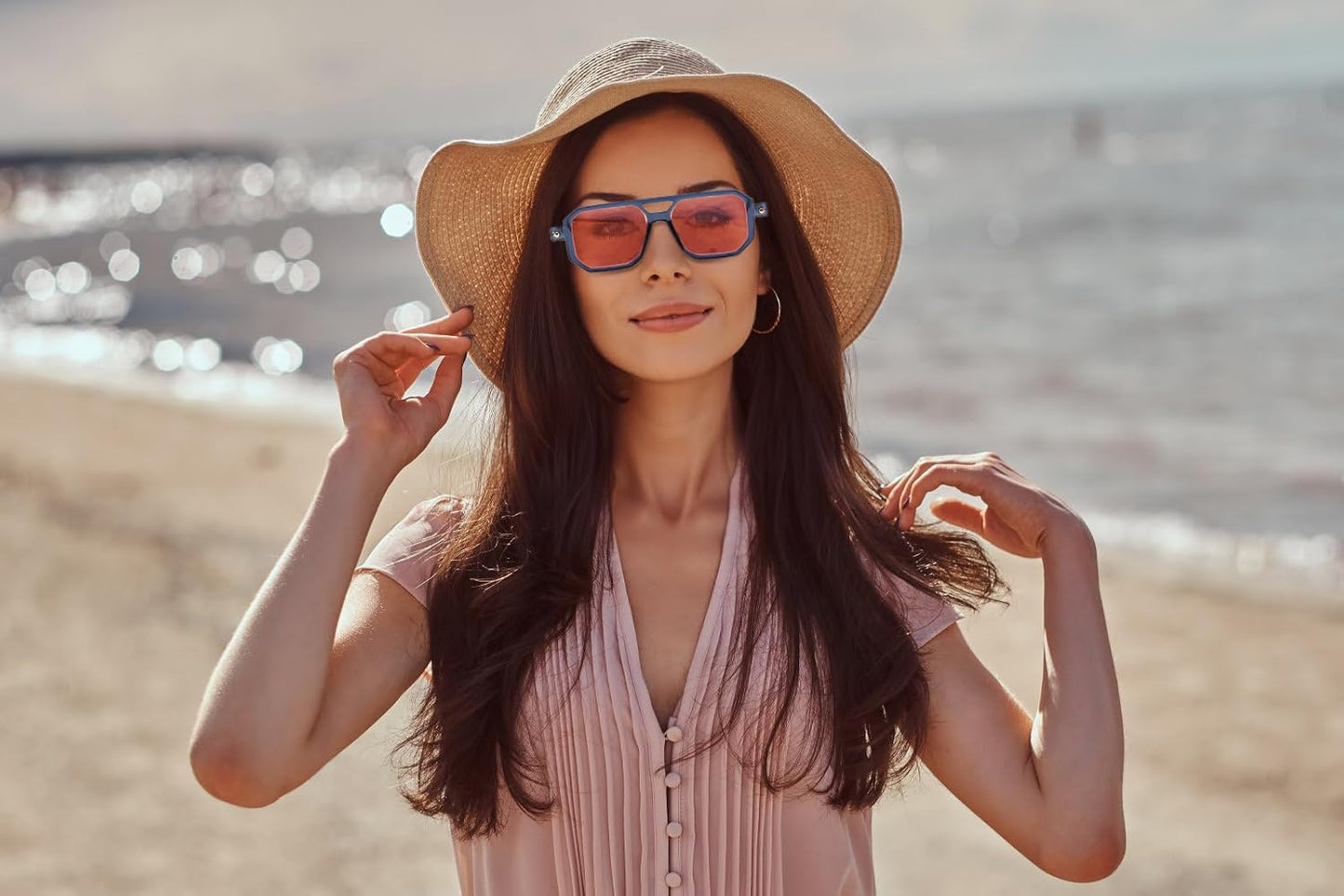 商品图片 9 | B09YTJ4FQZ | FEISEDY Vintage Square 70s Flat Aviator Sunglasses Women Men Classic Retro Stylish Frame UV400 Sunglasses B2622