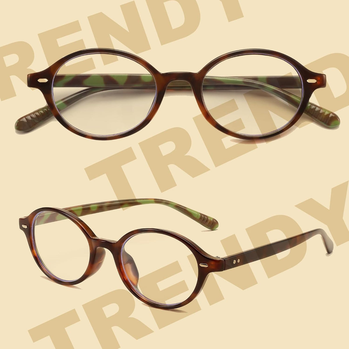 ÉÌƷͼƬ 51 | B0DJ4YNFXZ | FEISEDY Vintage Oval Blue Light Glasses for Women Men Stylish Lightweight 90s Eyeglasses Fake Nerd Y2k Eyewear Frame B0242