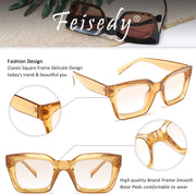 ÉÌƷͼƬ 77 | B07MNGNLNT | FEISEDY Classic Women Sunglasses Fashion Thick Square Sun Glasses B2471