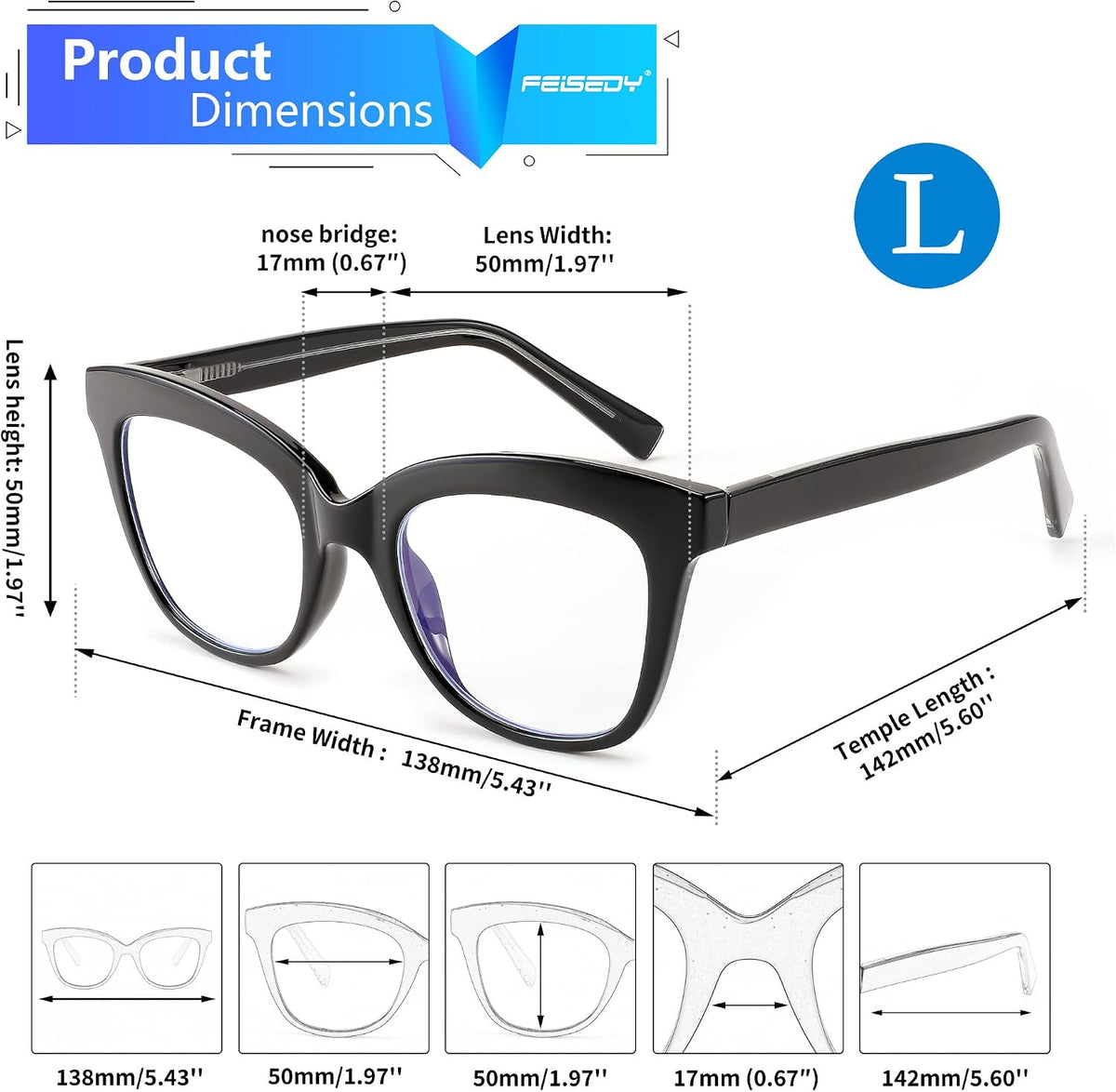 ÉÌƷͼƬ 18 | B0CNGMZZZX | FEISEDY Retro Square Reading Glasses Anti Glare Digital Blue Light Blocking Eyestrain for Women Reader B0058