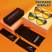 ÉÌƷͼƬ 33 | B0FX4NQCGM | FEISEDY 2Pack Night Driving Glasses Over Glasses with Yellow Lenses Fit Over Polarized Nighttime Sunglasses B0331