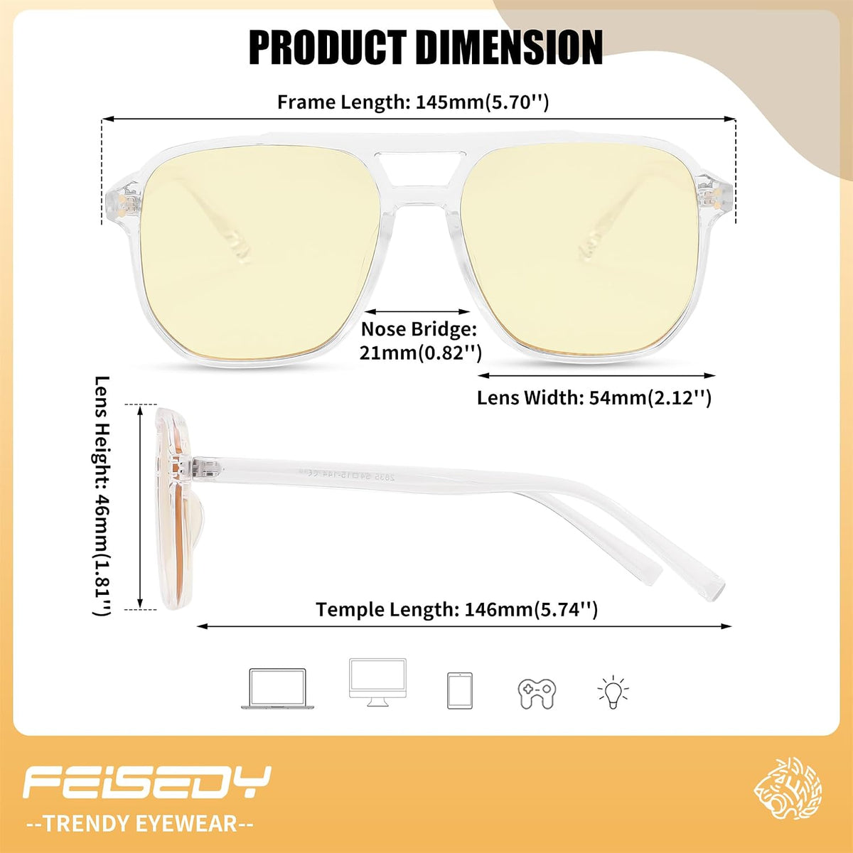 ÉÌƷͼƬ 63 | B0GCVQFPW9 | FEISEDY Blue Light Glasses for Computer Gaming Anti Eyestrain Glasses G2835