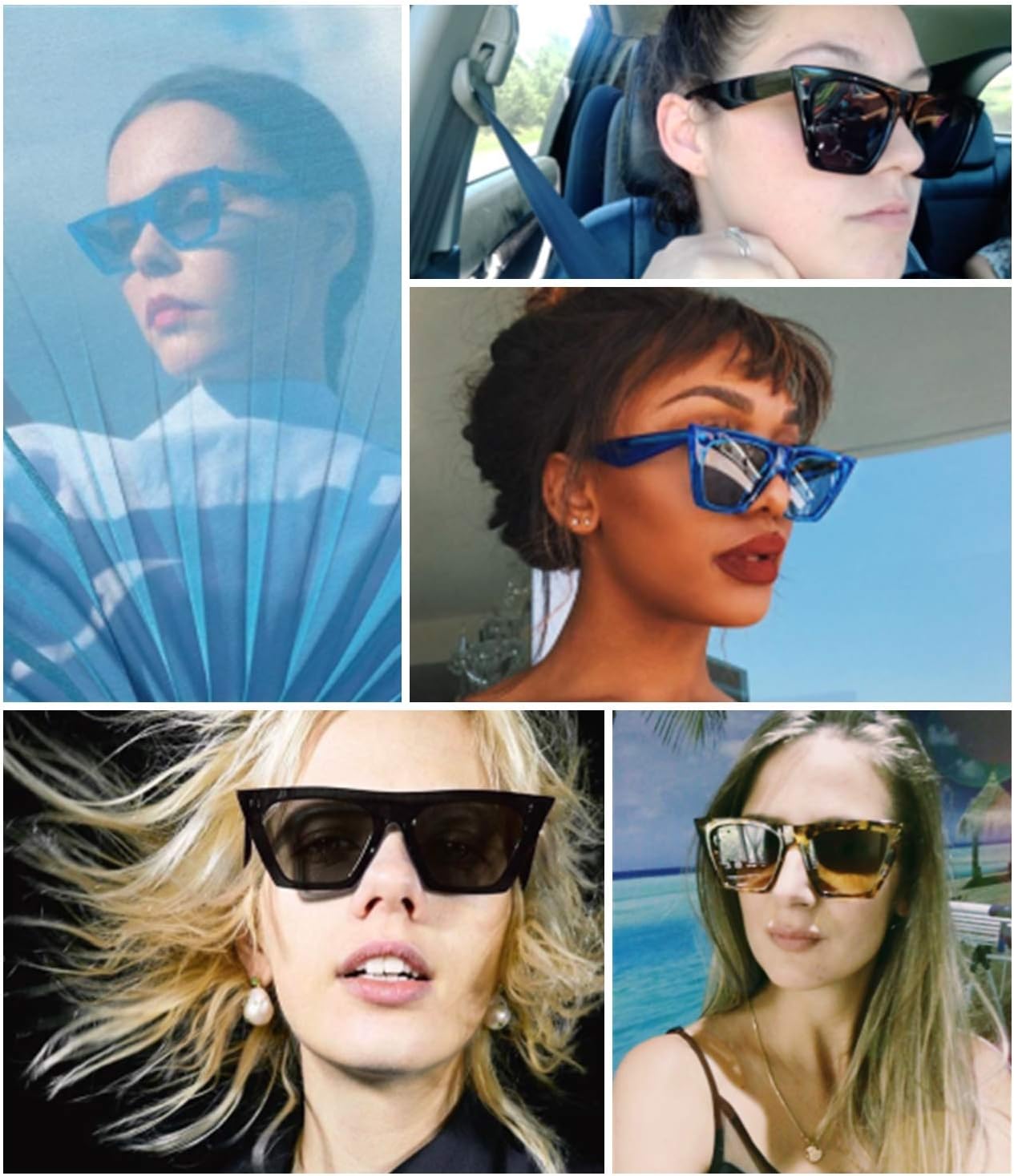 商品图片 111 | B0C5378735 | FEISEDY Vintage Square Cat Eye Sunglasses Women Trendy Cateye Sunglasses B2473