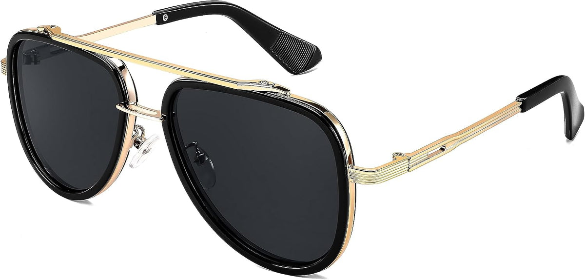Grey Lens 01 / 55 Millimeters | B0CF24CH5Q | FEISEDY Aviator Sunglasses Men Women, Square Retro 70s Vintage Classic Frame, UV400 Driving Fishing Golf Hiking B0036