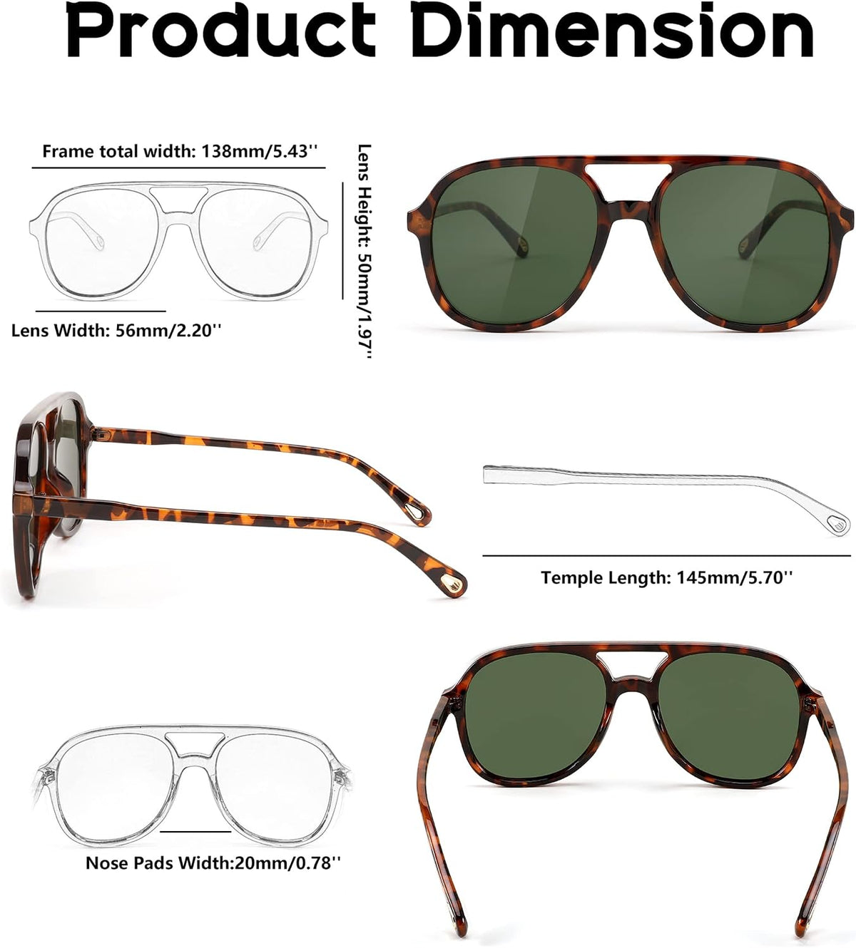 ÉÌƷͼƬ 31 | B0C27PGFFJ | FEISEDY Retro Aviator Sunglasses Women Men Classic Square Shades Trendy Sun Glasses UV400 Protection B2394
