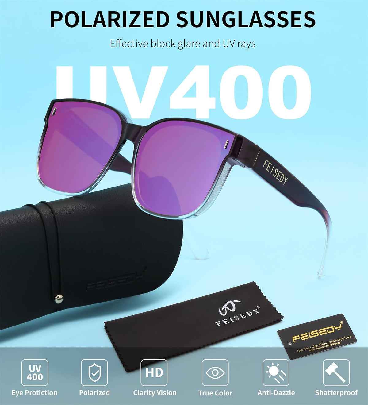 ÉÌƷͼƬ 40 | B0DS5D4WB4 | FEISEDY Sunglasses That Fit Over Glasses for Women Men UV400 B0269