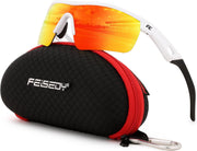 White-red / 125 Millimeters | B09WY6QWSC | FEISEDY Kids Polarized Sports Sunglasses, TR90 UV400 Baseball Cycling
