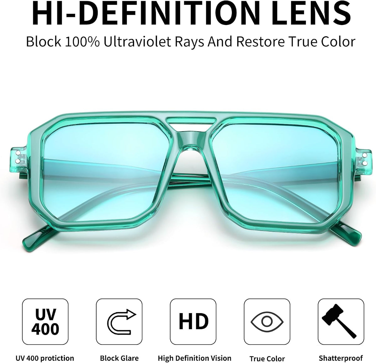 ÉÌƷͼƬ 37 | B0B9BNZRMZ | FEISEDY Retro Aviator Square Sunglasses for Women Men UV400 B2939