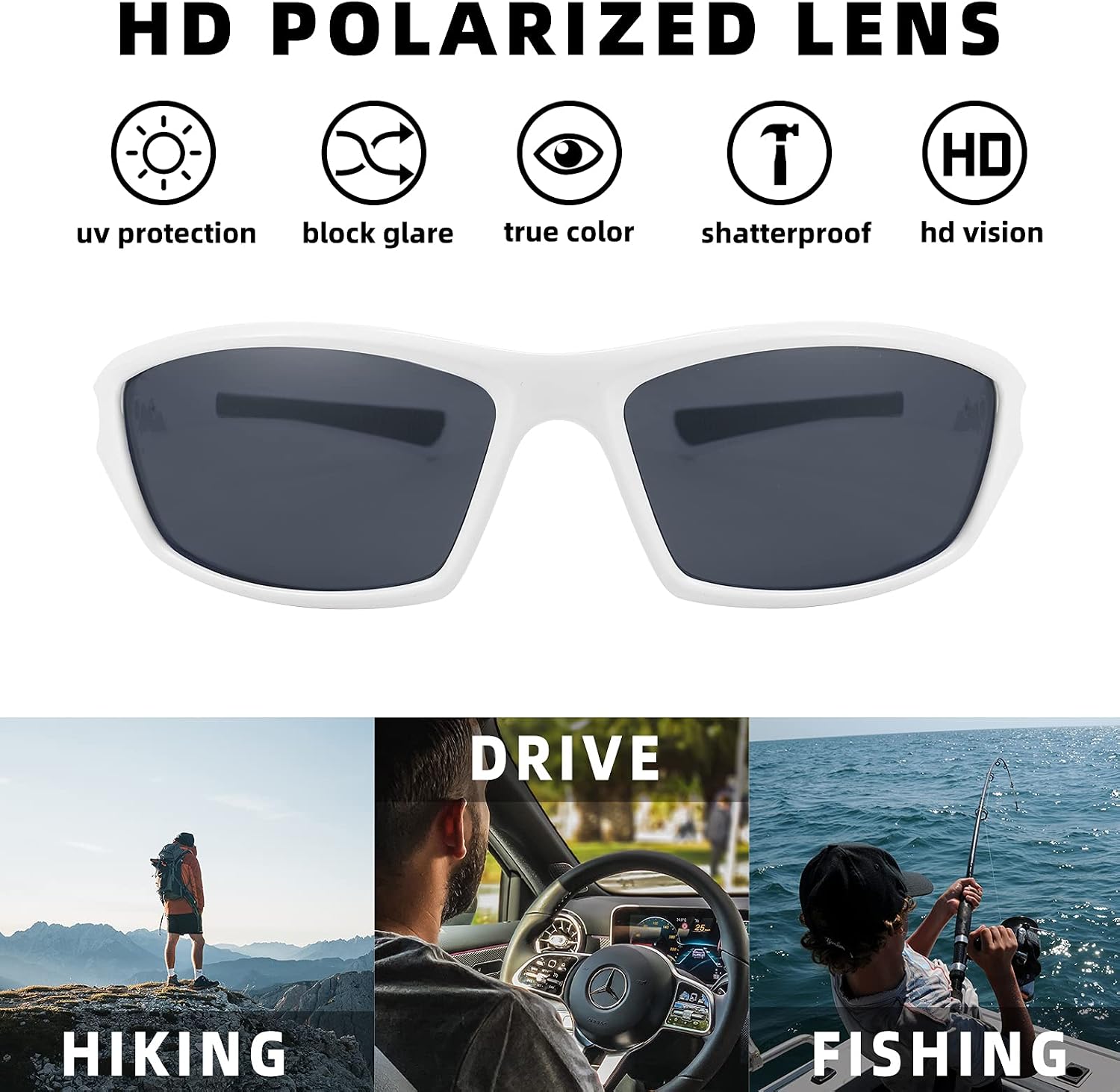 商品图片 6 | B09CT4VMCM | FEISEDY Classic Men Polarized Sports Sunglasses Night Driving Yellow Lenses Cycling Fishing Driving Glasses B2674