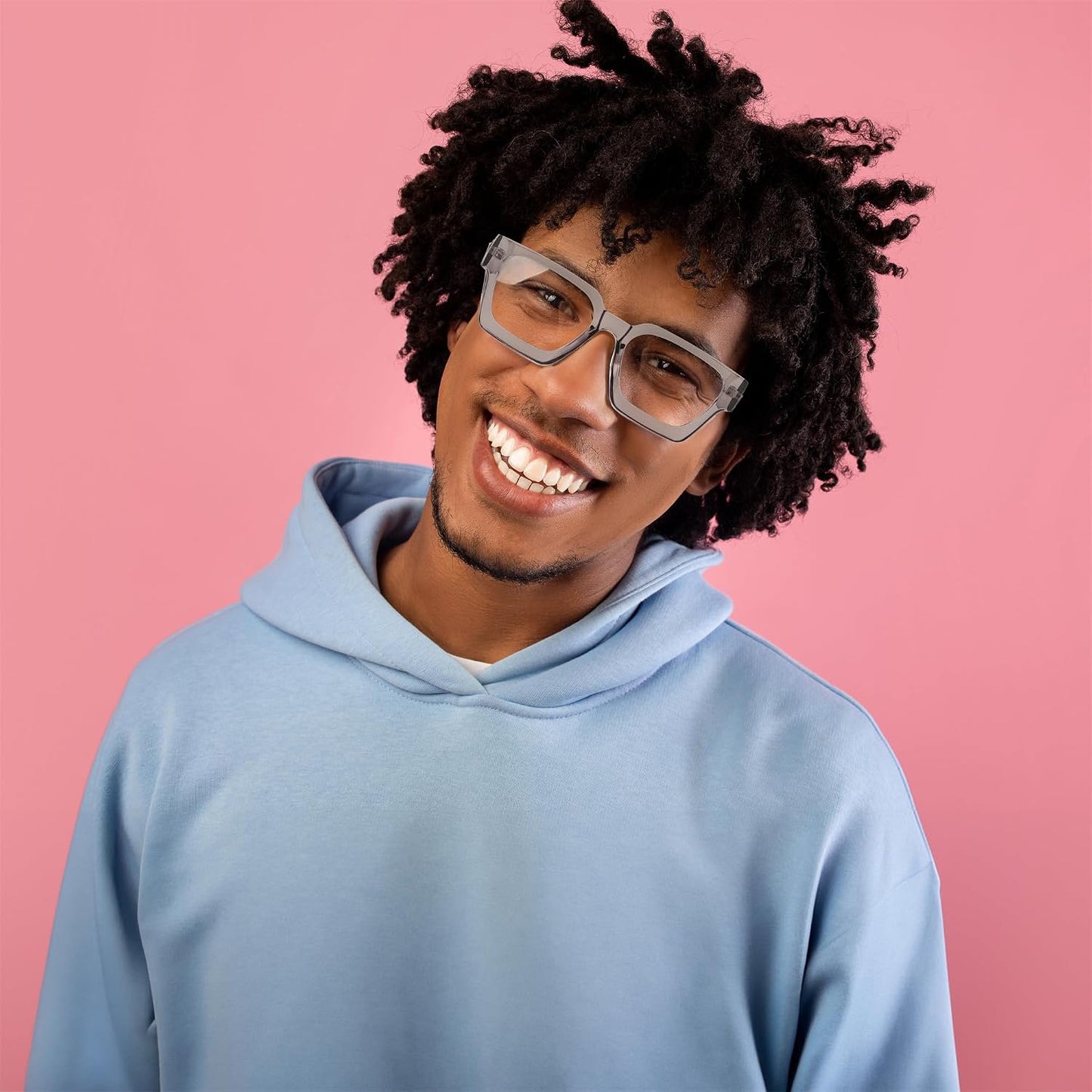 商品图片 27 | B0DXDYMMPM | FEISEDY Retro Blue Light Blocking Glasses for Women Men 90s Classic Rectangle Frame Thick Chic Computer Eyeglasses B2383R