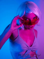 ÉÌƷͼƬ 10 | B08THY8CBQ | FEISEDY 80s Futuristic Cyclops Cyber Visor Sunglasses Men Women Punk Style Cosplay B2740