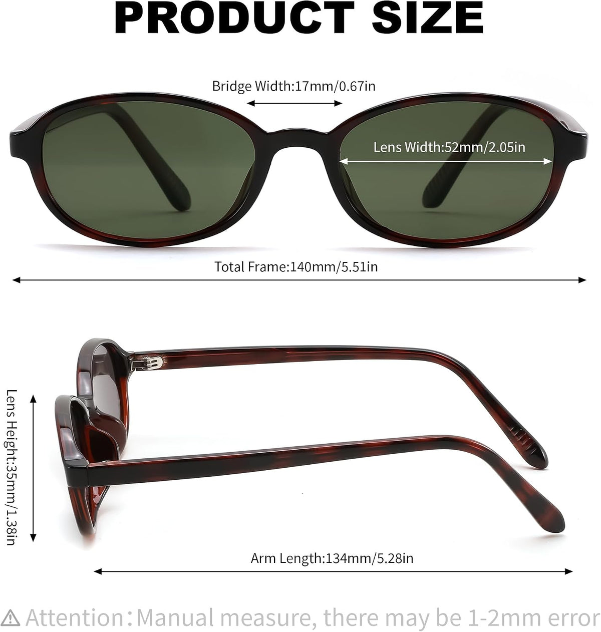 ÉÌƷͼƬ 16 | B0GY44LNSR | FEISEDY Retro Polarized Oval Sunglasses Women Men UV400 Protection B0447