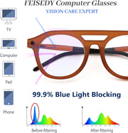 ÉÌƷͼƬ 13 | B0CJMDW1B6 | FEISEDY 70s Aviator Blue Light Blocking Glasses Square Pilot Frame Anti Glare Computer Glasses Women Men B0052