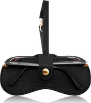 Black | B0FH21ZCRM | FEISEDY Soft Leather Sunglass Case-Slim Portable Glasses Holder for Women