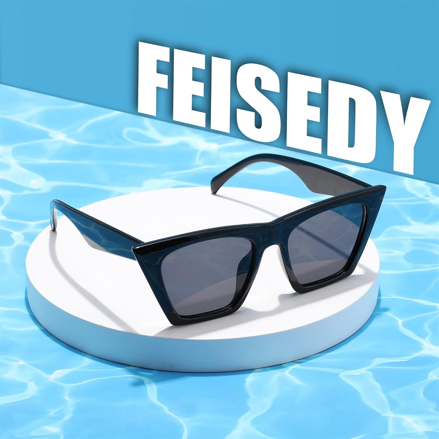 商品图片 6 | B0C5378735 | FEISEDY Vintage Square Cat Eye Sunglasses Women Trendy Cateye Sunglasses B2473