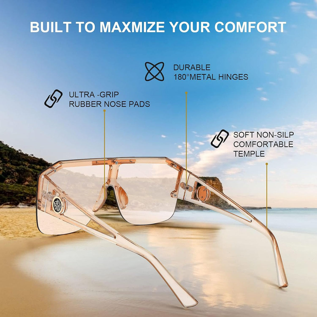 ÉÌƷͼƬ 77 | B09L4V27YS | FEISEDY Square Oversized Sunglasses for Men Women Flat Top B2765