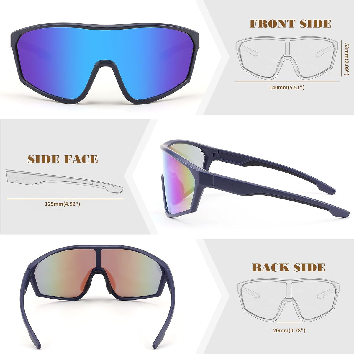 ÉÌƷͼƬ 4 | B0CNSHHV4H | FEISEDY Cycling Sunglasses Men Women, UV400 Protection for Baseball Cycling Sun Glasses Youth 8-12 B0085