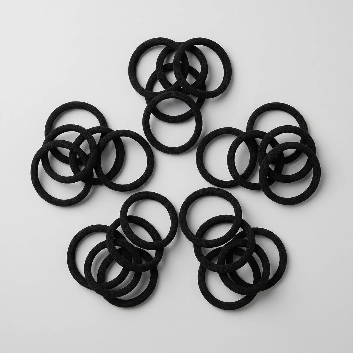 商品图片 5 | B0GZK7FT36 | 50PCS Black Hair Ties, Seamless No Damage Cotton Elastic Hair Bands, Soft Ponytail Holders for Thick Curly Heavy Hair