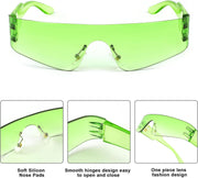 ÉÌƷͼƬ 19 | B0B1V45SXC | FEISEDY Y2K Futuristic Sunglasses Women Men Rimless One Piece Miorred B2927