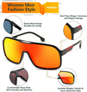 ÉÌƷͼƬ 43 | B0CWTZ9491 | FEISEDY Fashion Polarized Sunglasses Oversized One Piece Reflective Lens Sports Sun Glasses B0122