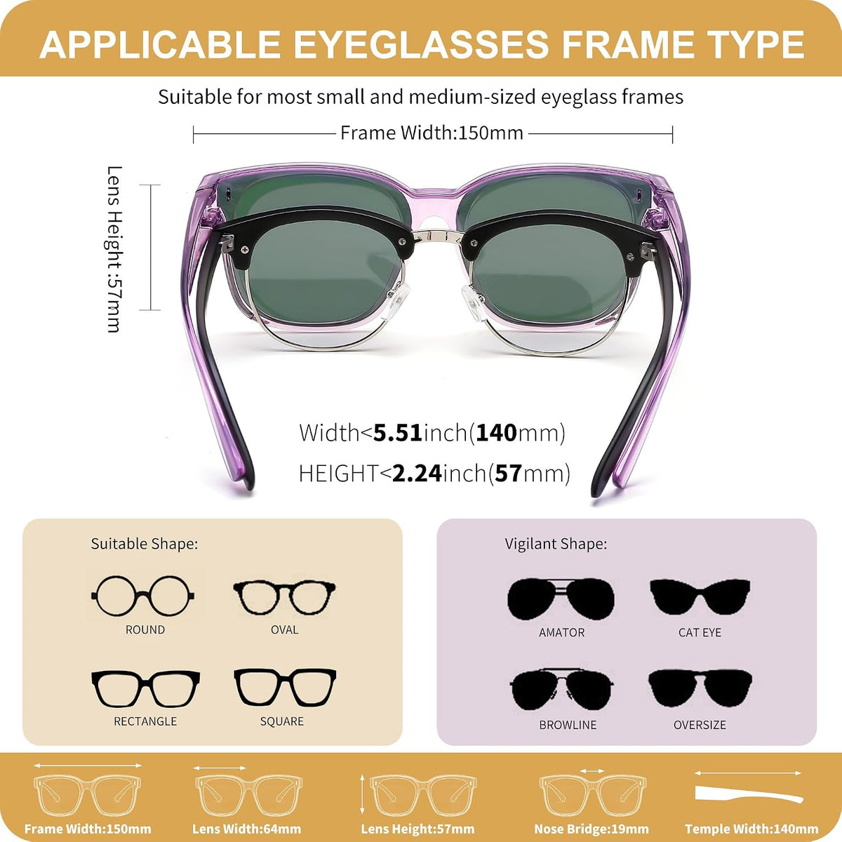 ÉÌƷͼƬ 46 | B0DS5D4WB4 | FEISEDY Sunglasses That Fit Over Glasses for Women Men UV400 B0269