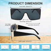 ÉÌƷͼƬ 7 | B093DFHTBC | FEISEDY Oversized Square Sunglasses for Women Men Flat Top Shield Sunglasses One Piece Frameless Shades B2767