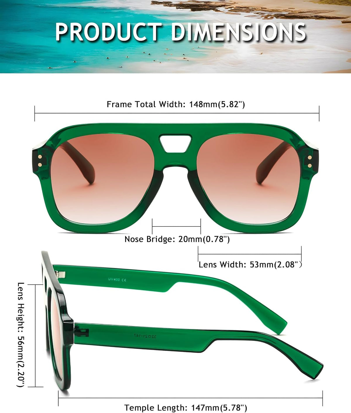 ÉÌƷͼƬ 54 | B09KV1MSHN | FEISEDY Aviator Sunglasses For Women Men Square Chunky Trendy Eyewear B2846