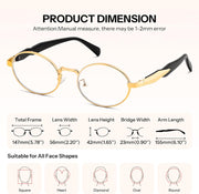 ÉÌƷͼƬ 6 | B0FN7QDKSP | FEISEDY Retro Oval Blue Light Glasses for Women Men, Vintage Trendy Classic Eyeglasses B0325