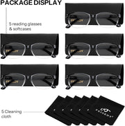 ÉÌƷͼƬ 19 | B0F7HQL9ND | FEISEDY 6/5 Pack Classic Reading Glasses Rectangular Readers B0297