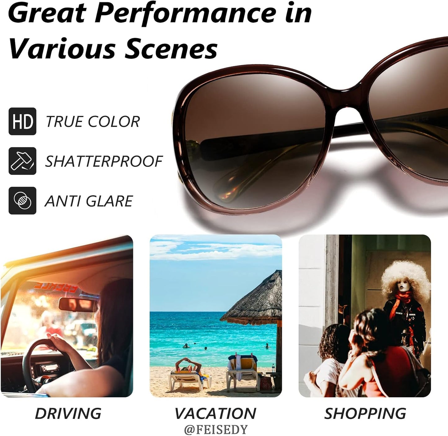 商品图片 60 | B08S7G8RRP | FEISEDY Oversized Polarized Sunglasses Women Men Large Shades B2730
