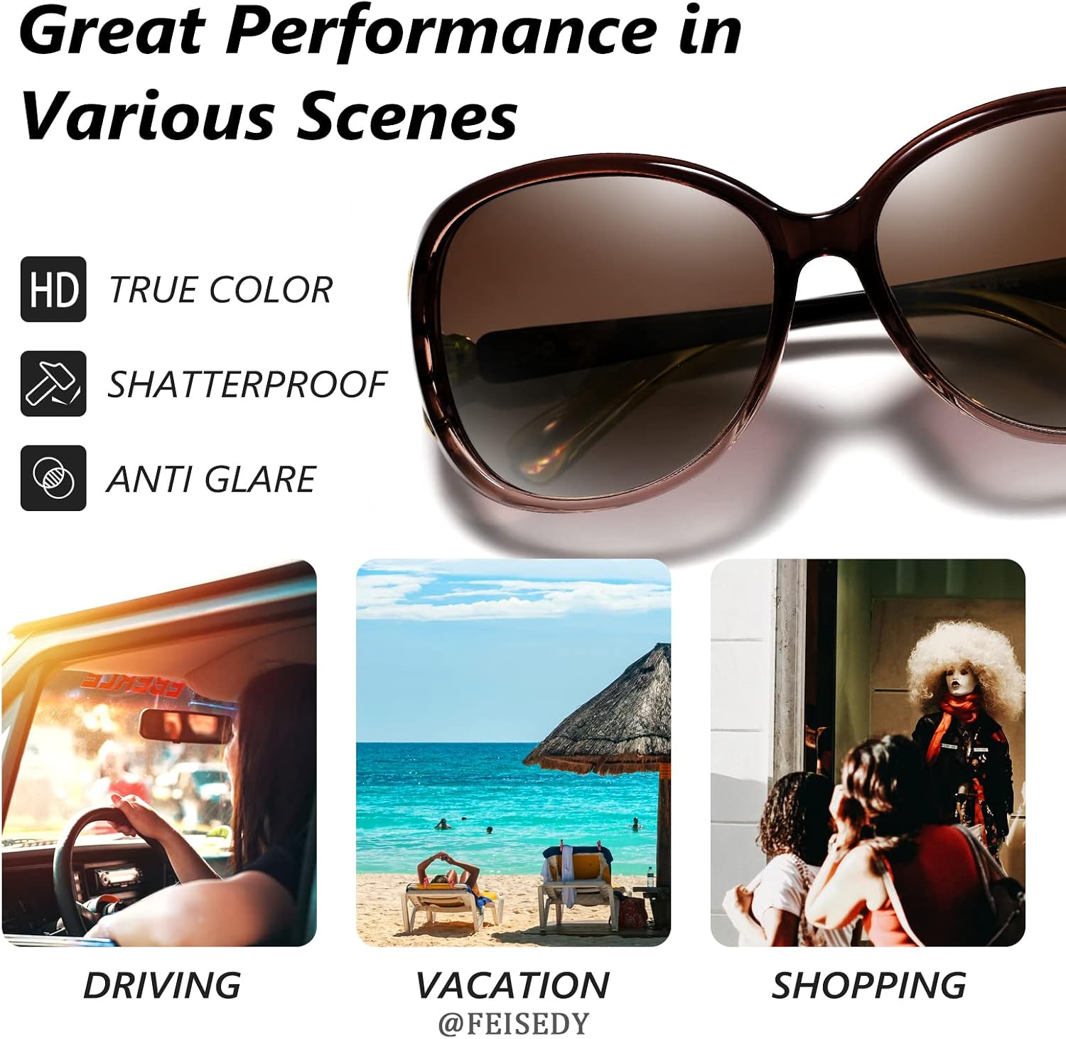 商品图片 60 | B08S7G8RRP | FEISEDY Oversized Polarized Sunglasses Women Men Large Shades B2730