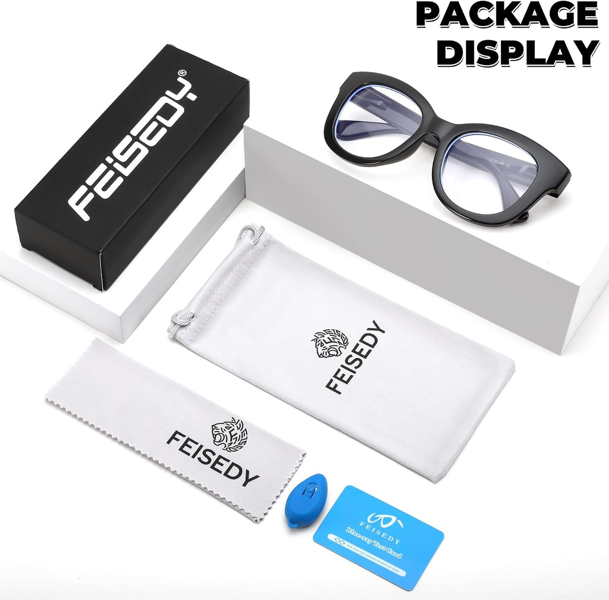 ÉÌƷͼƬ 12 | B0DSP9ZRGV | FEISEDY Retro Blue Light Glasses for Women Men, Thick Square Glasses Blue Light Blocking, Anti Glare Digital &Eyestrain B0278