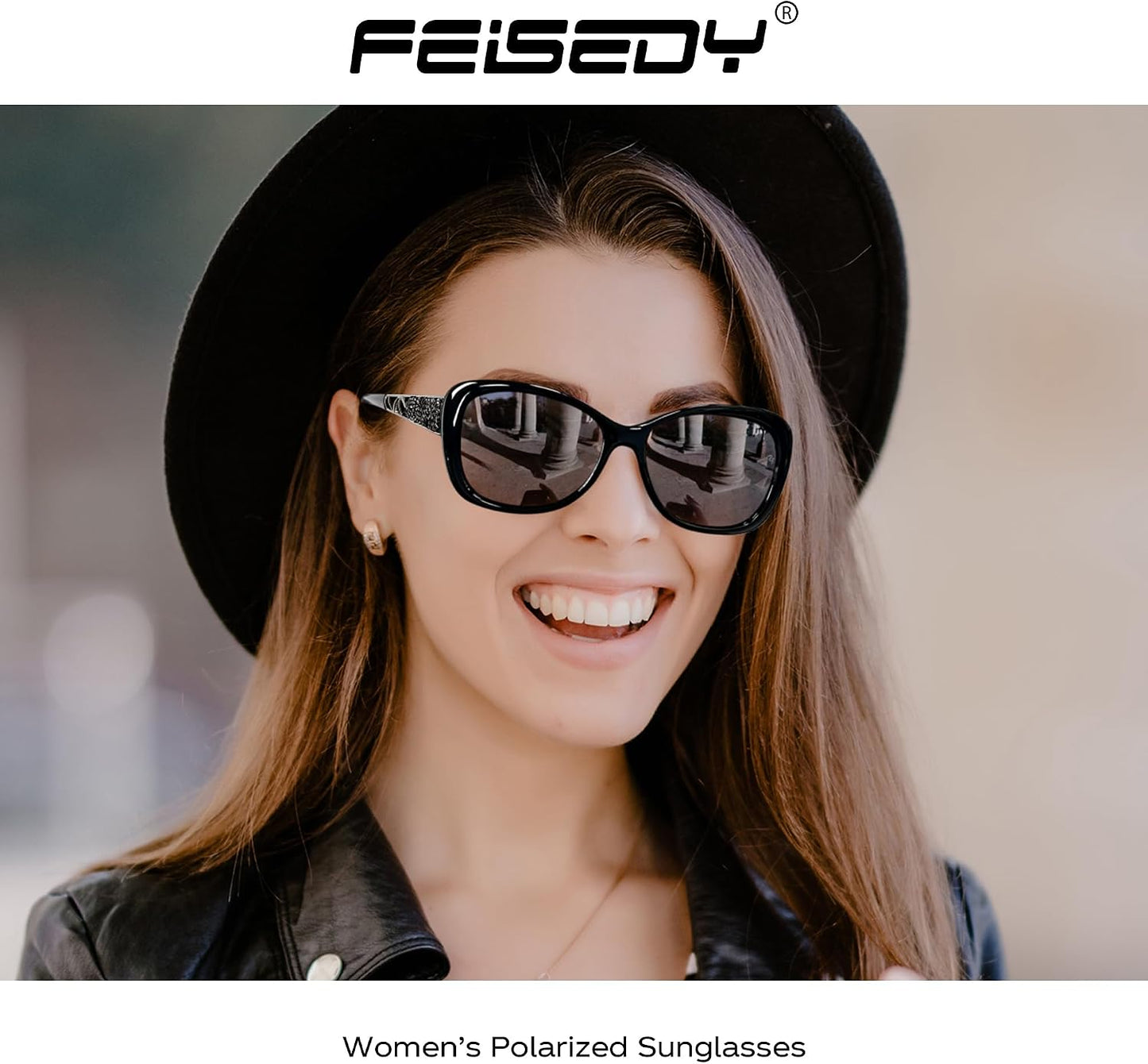 商品图片 53 | B0D2RBKKPD | FEISEDY Polarized Women Sunglasses Retro Shades Photochromic Lens Sparkling Crystal Sunglasses UV400 Protection B0144