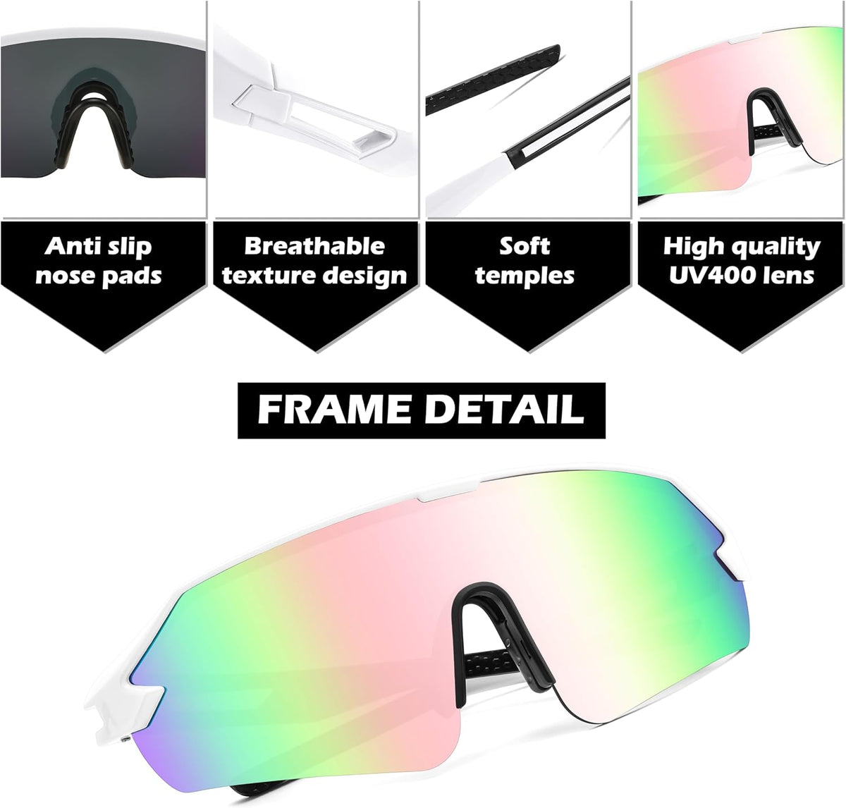 ÉÌƷͼƬ 40 | B0BQLPB8JV | FEISEDY Sports Sunglasses for Men and Women, UV400 Protection Outdoor Cycling Driving Fishing Glasses B2987