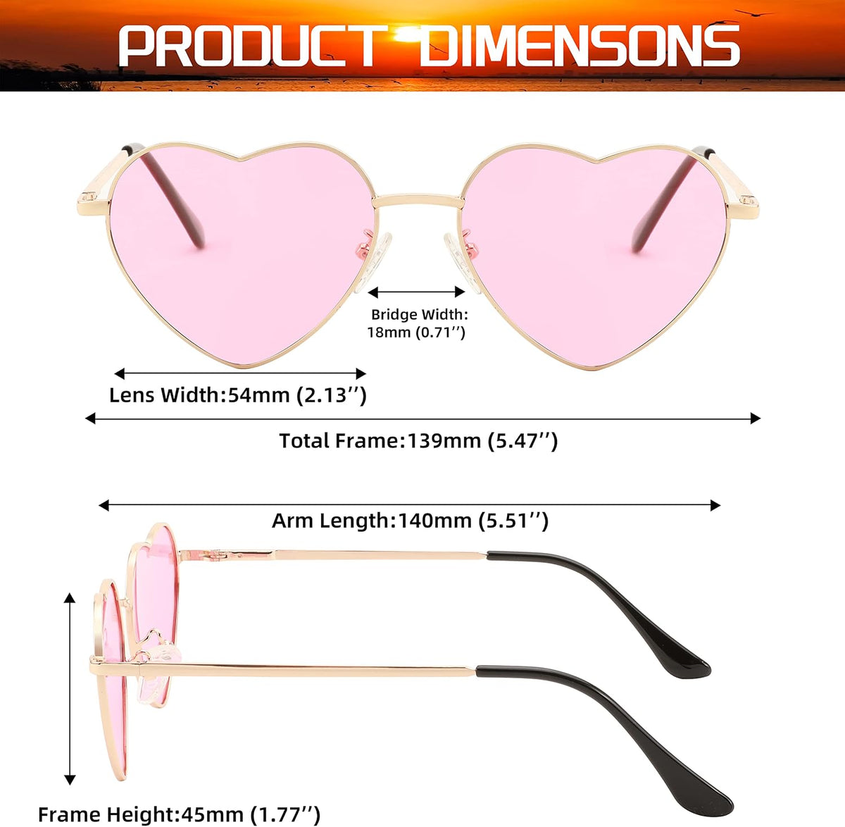 ÉÌƷͼƬ 62 | B0BP6HX1R6 | FEISEDY Polarized Heart Sunglasses Women Men Metal Frame Cute Lovely Glasses UV400 Protection B2375