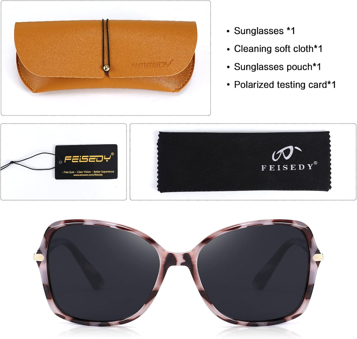 ÉÌƷͼƬ 60 | B09KC567VY | FEISEDY Womens Polarized Sunglasses UV400 Anti Glare Fashion Shades